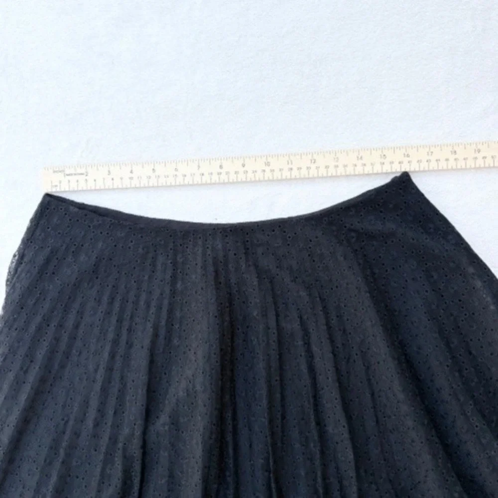 VTG 90s Dana Buchman Full Cut-Away Eyelelet Mini Skirts Size 12 Black - Picture 6 of 12